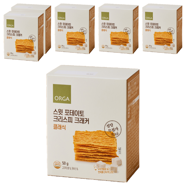 올가홀푸드 스윗 포테이토 크리스피 크래커 클래식, 50g, 6개