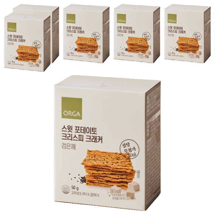 올가홀푸드 스윗 포테이토 크리스피 크래커 검은깨, 50g, 6개