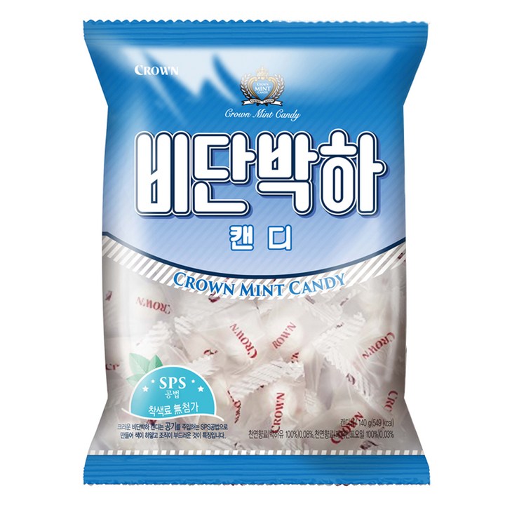 크라운 비단박하캔디, 140g, 1개