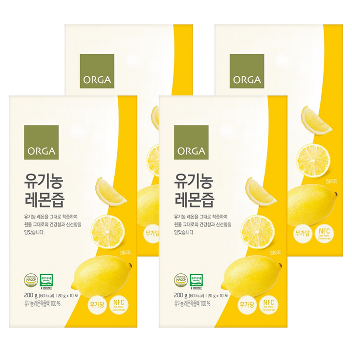 올가홀푸드 유기농 레몬즙, 20g, 40개