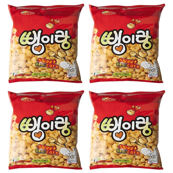 우리식품 뻥이랑, 250g, 4개