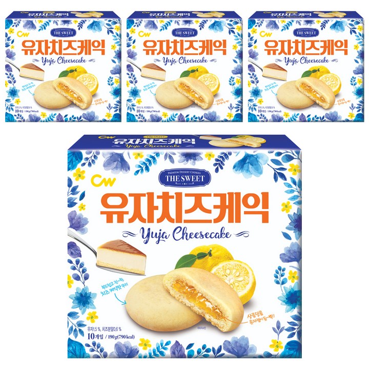 청우식품 유자치즈케익, 190g, 4개