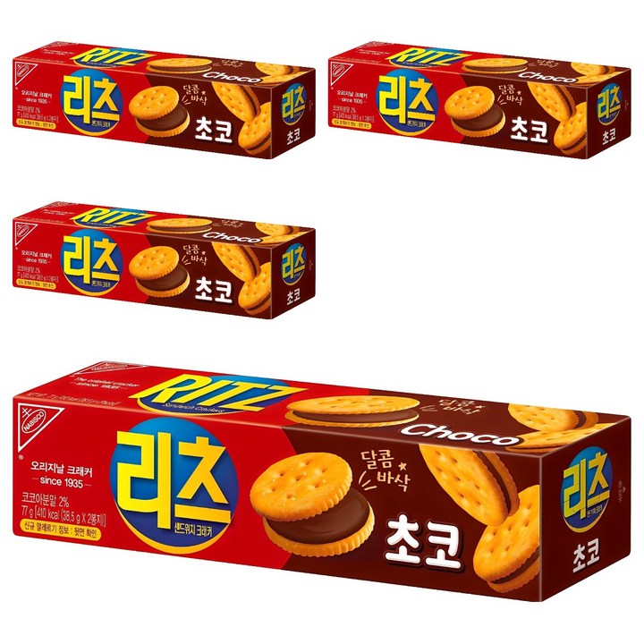 리츠 샌드위치 크래커 초코, 77g, 4개