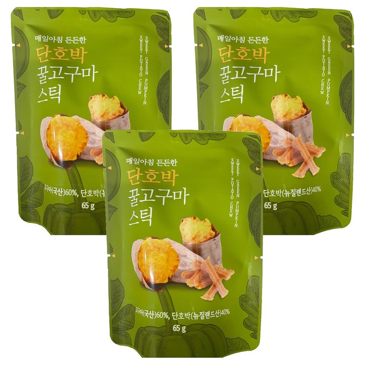 한울 단호박 꿀 고구마 스틱, 65g, 3개