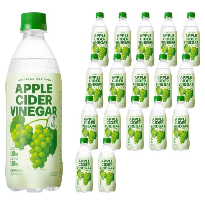 클룹 애사비소다 샤인머스캣 제로 탄산음료, 500ml, 18개