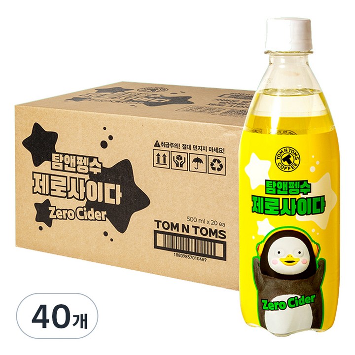 탐앤펭수 제로사이다 20p, 500ml, 40개