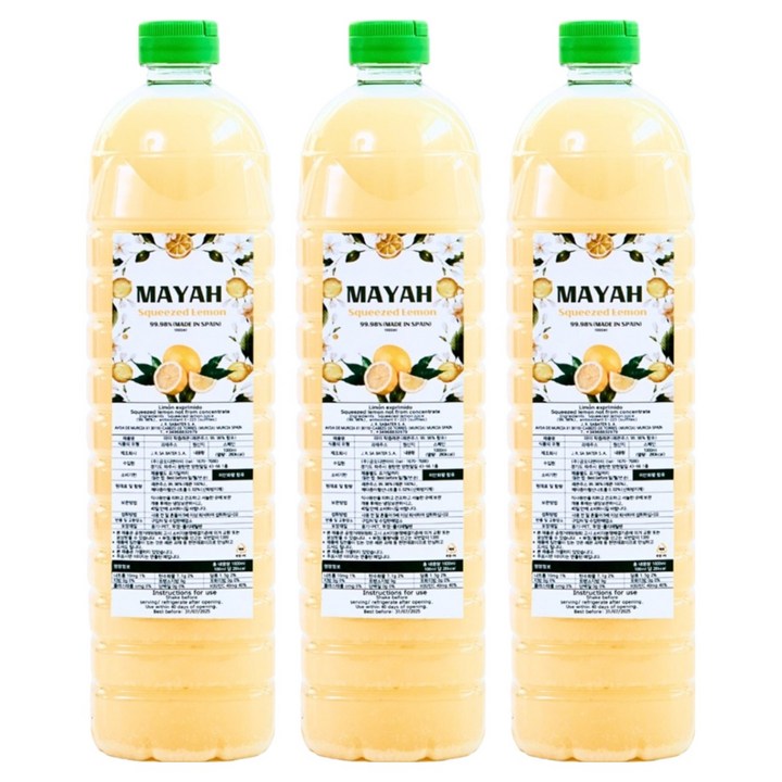 마야 NFC 착즙 레몬, 3개, 1L