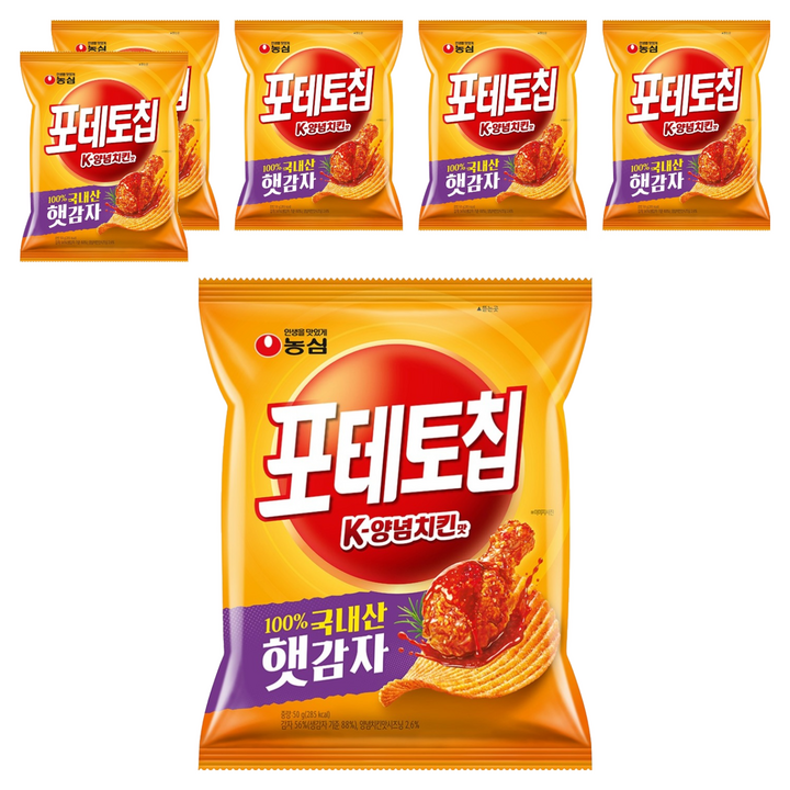 포테토칩 K 양념치킨맛, 6개, 50g