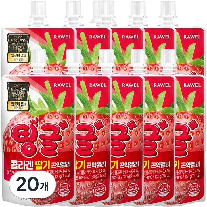 로엘 팅글 곤약젤리 콜라겐 딸기맛, 20개, 130g