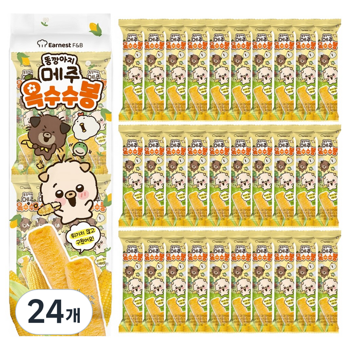 어니스트에프엔비 똥깡아지 메주 옥수수봉 30p, 120g, 24개