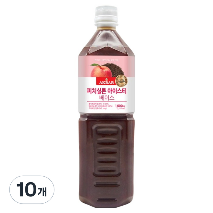 아크바 피치실론 아이스티 베이스, 1L, 10개