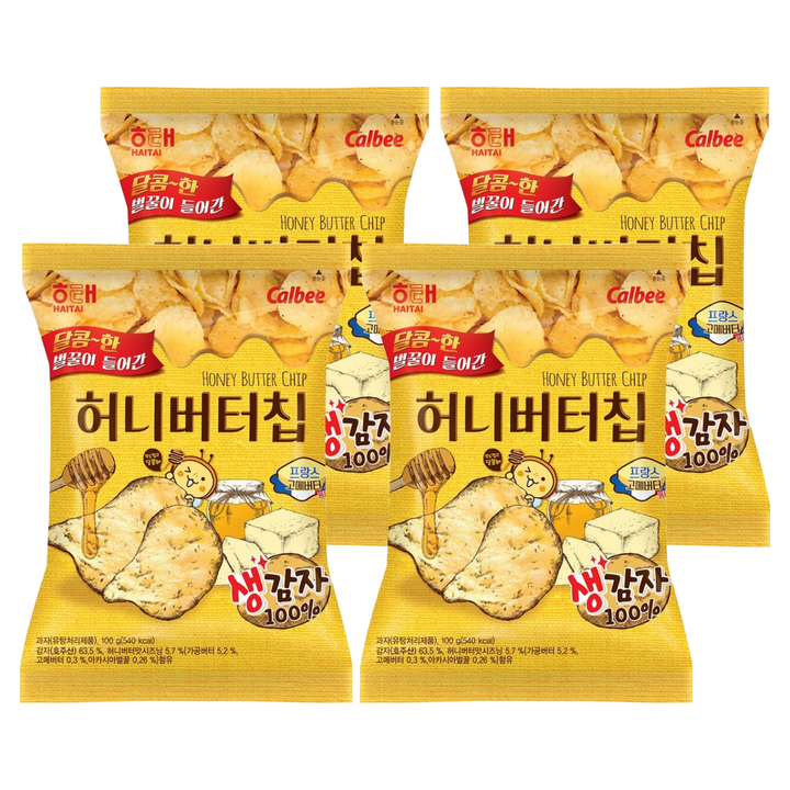 해태제과 허니버터칩, 100g, 4개