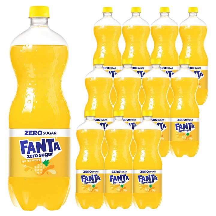 환타 제로 파인애플 탄산음료, 1.5L, 12개