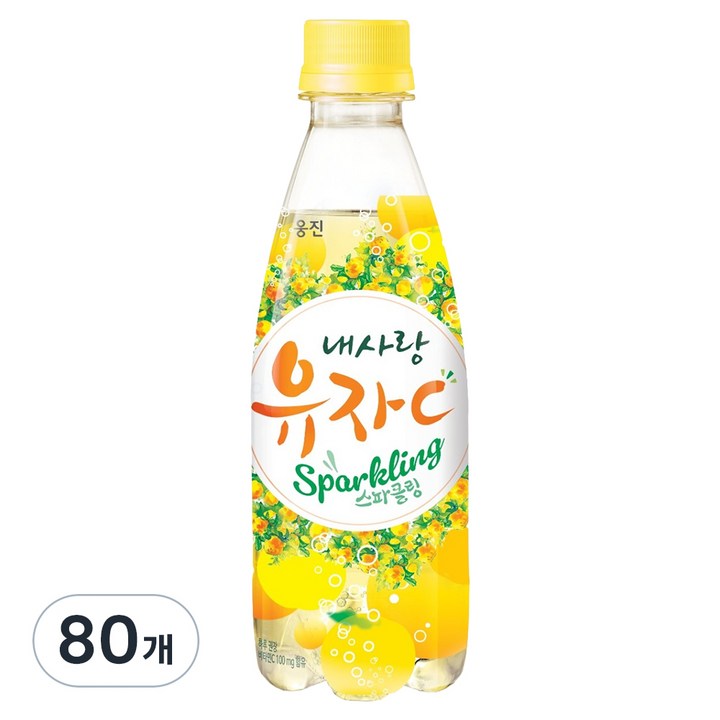 내사랑유자씨 스파클링, 80개, 350ml