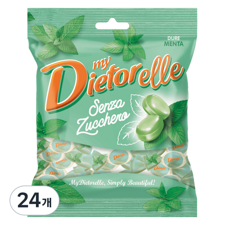디에토렐레 무설탕 캔디 민트, 70g, 24개