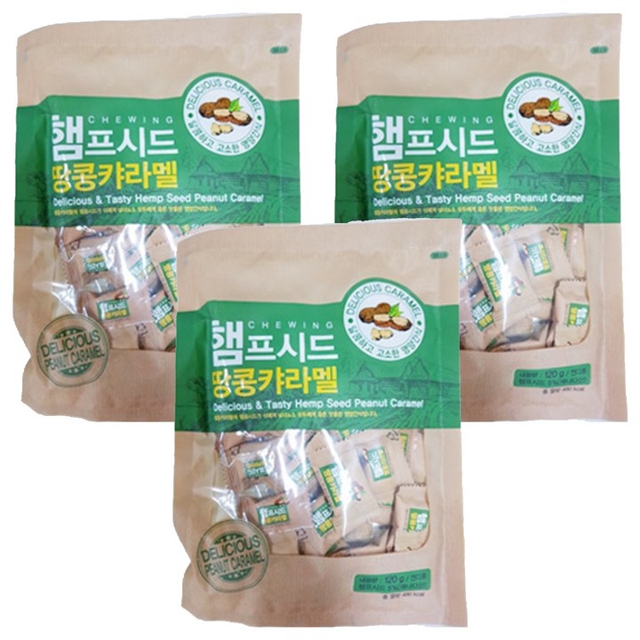 인신 햄프시드 땅콩캬라멜, 120g, 3개