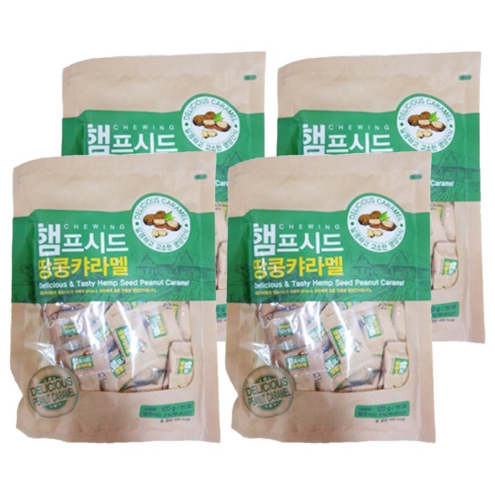 인신 햄프시드 땅콩캬라멜, 120g, 4개