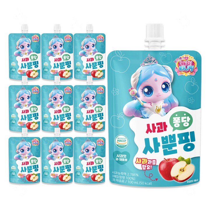 리더스인팜 캐치티니핑 사과 퐁당 사뿐핑, 10개, 100ml