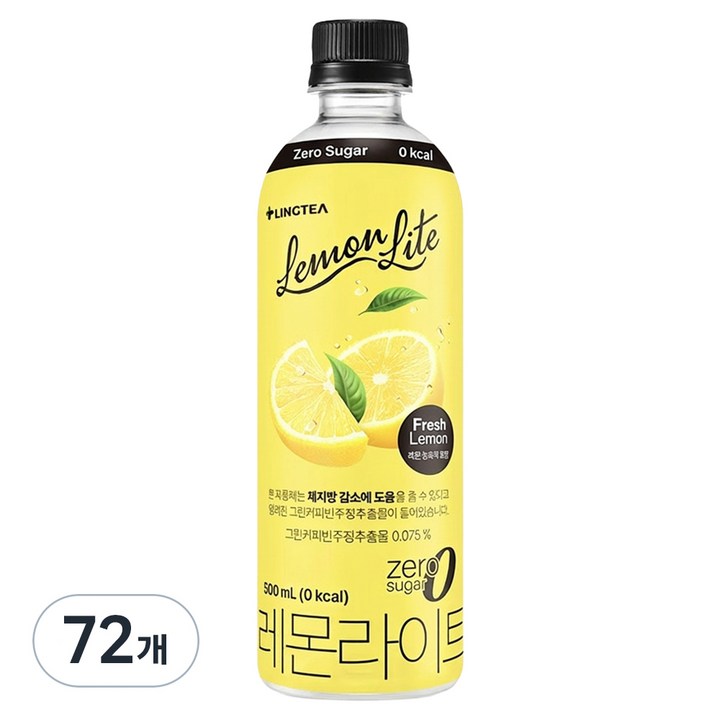 링티 레몬라이트 음료, 72개, 500ml