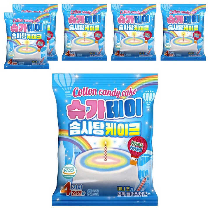 슈가데이 솜사탕 케이크, 27g, 6개