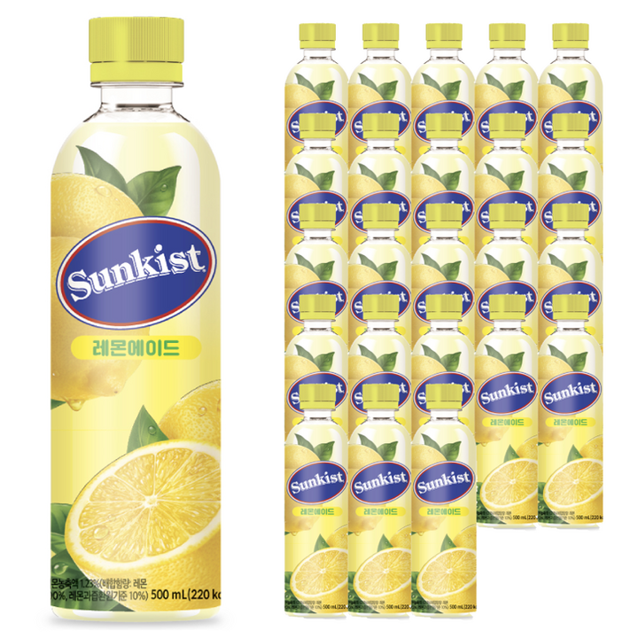 썬키스트 레몬에이드, 500ml, 24개