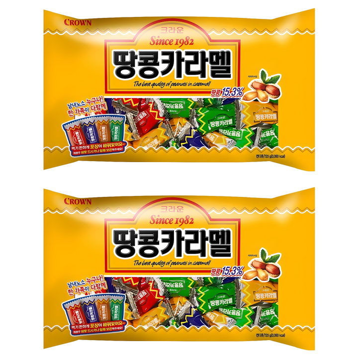 크라운 땅콩카라멜, 720g, 2개