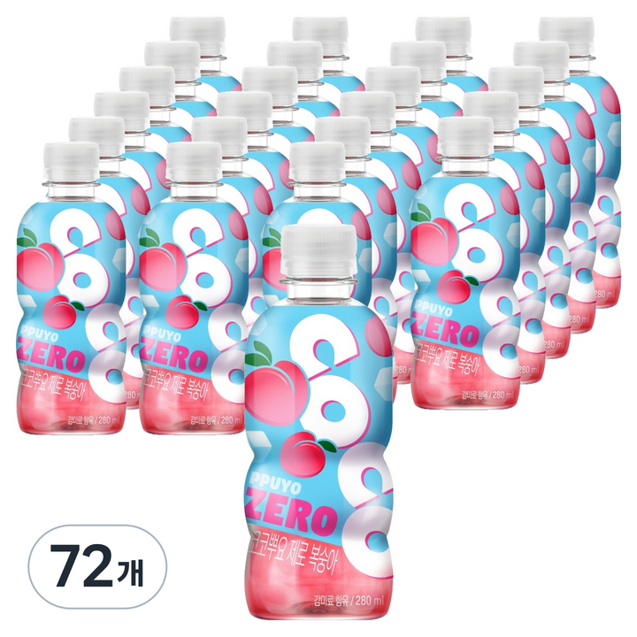 뿌요 팔도 코코뿌요 제로 복숭아, 72개, 280ml