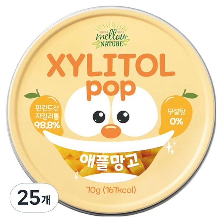 자일리톨팝 틴케이스 애플망고, 70g, 25개