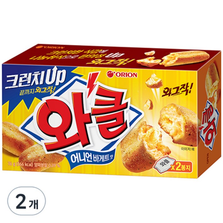 와클 어니언바게트맛, 76g, 2개