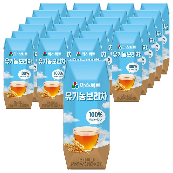 파스퇴르 유기농 보리차, 보리차맛, 24개, 125ml