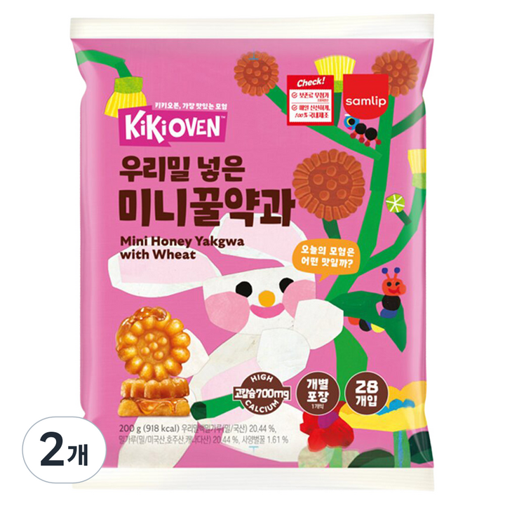 삼립 키키오븐 우리밀 넣은 미니꿀약과, 200g, 2개