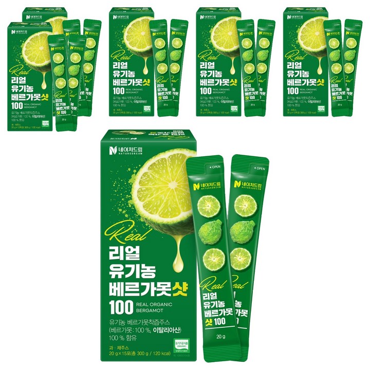 네이처드림 리얼 유기농 베르가못샷100 스틱형 착즙액, 20g, 90개