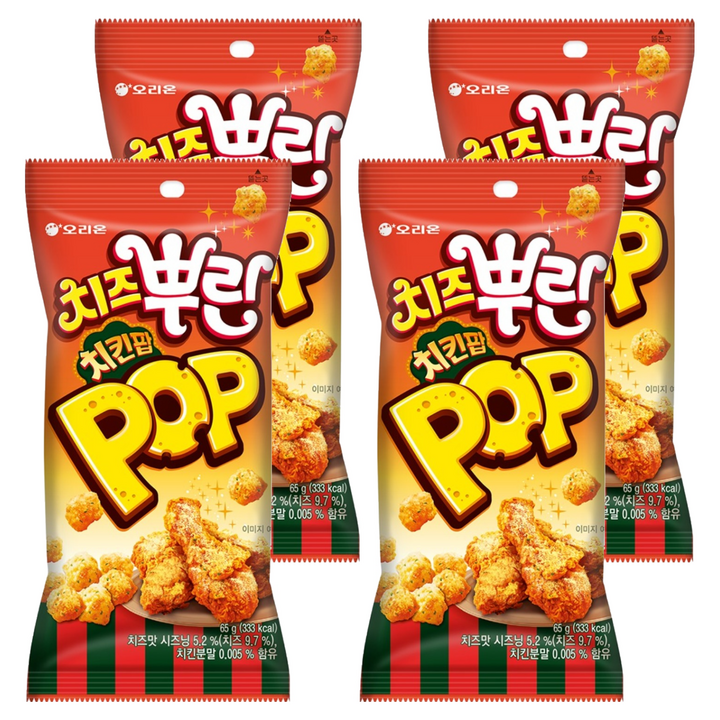 오리온 치즈뿌린 치킨팝, 65g, 4개