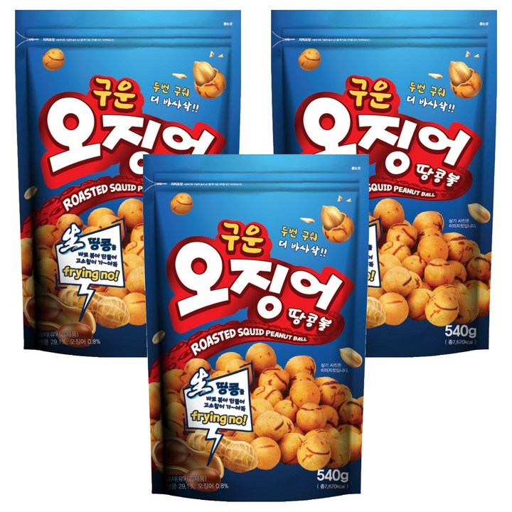 우농 구운 오징어 땅콩볼, 540g, 3개