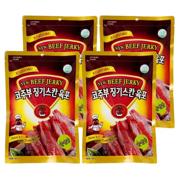 코주부 징기스칸 육포 순한맛, 130g, 4개