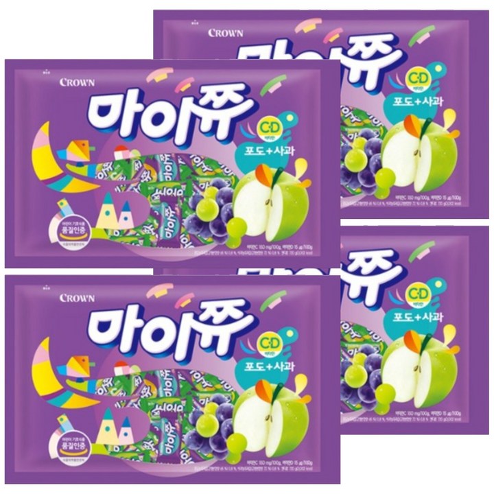 마이쮸 필로우 포도 사과 츄잉캔디, 720g, 4개