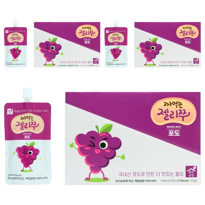 맑은농장 짜먹는 젤리쭈 포도, 100ml, 30개