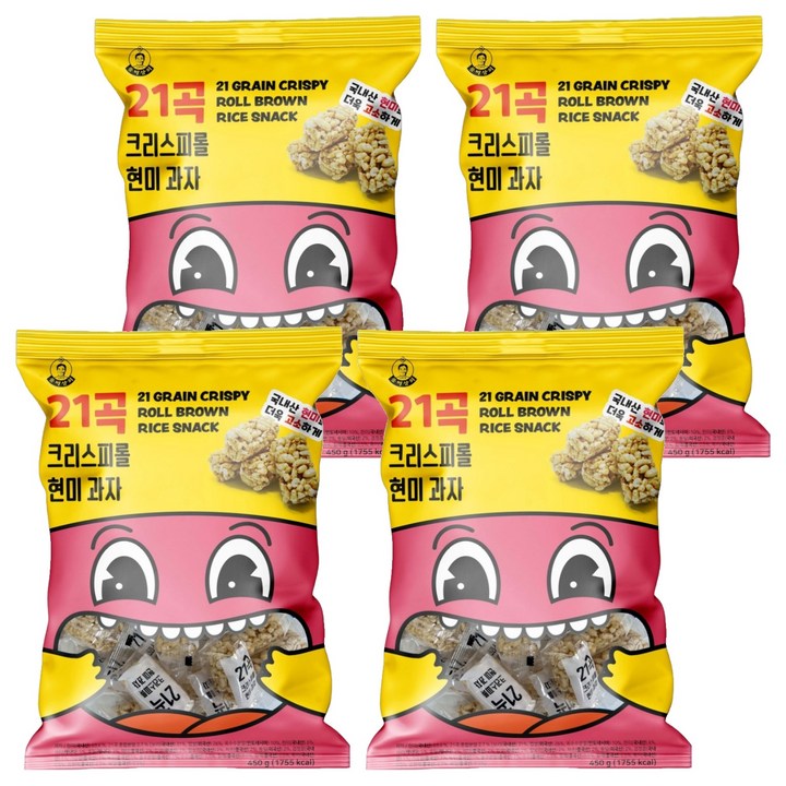 풍미상회 21곡 크리스피롤 현미과자, 450g, 4개
