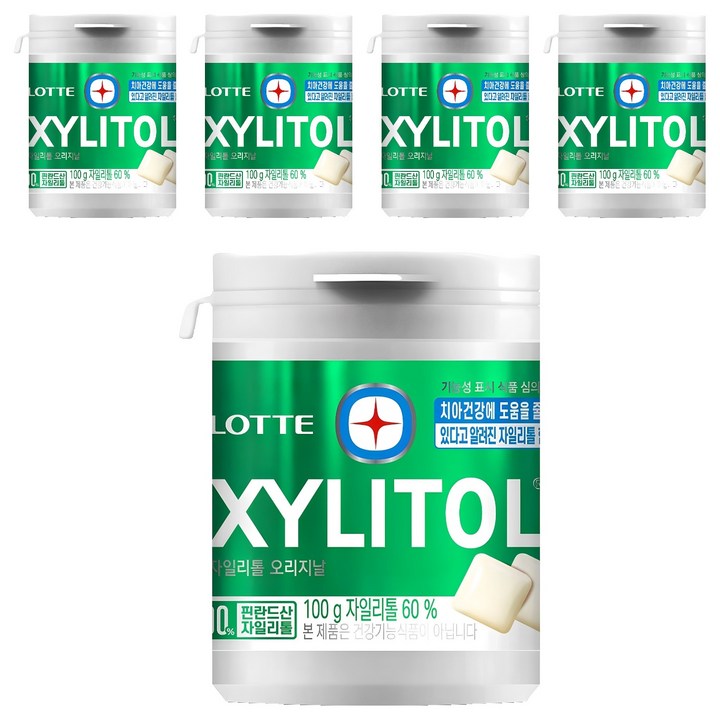 롯데자일리톨 오리지날, 100g, 5개