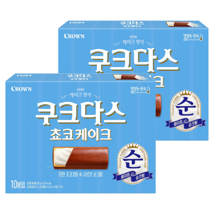 쿠크다스 쵸코케이크, 202g, 2개