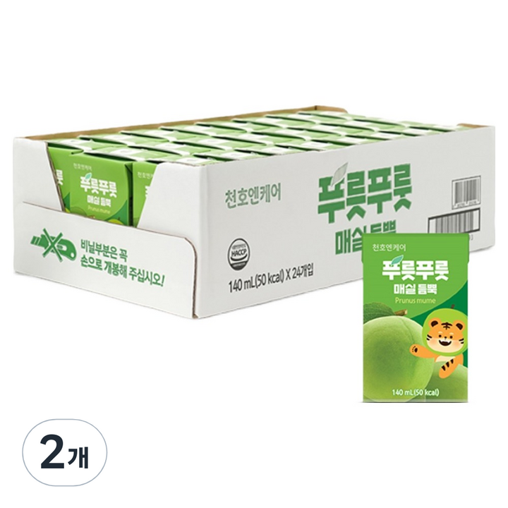 천호엔케어 푸릇푸릇 매실 듬뿍 어린이 주스, 140ml, 48개