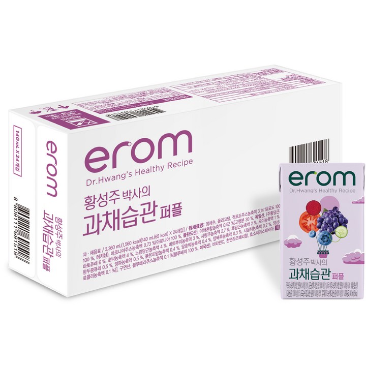 이롬 과채습관 퍼플, 140ml, 24개