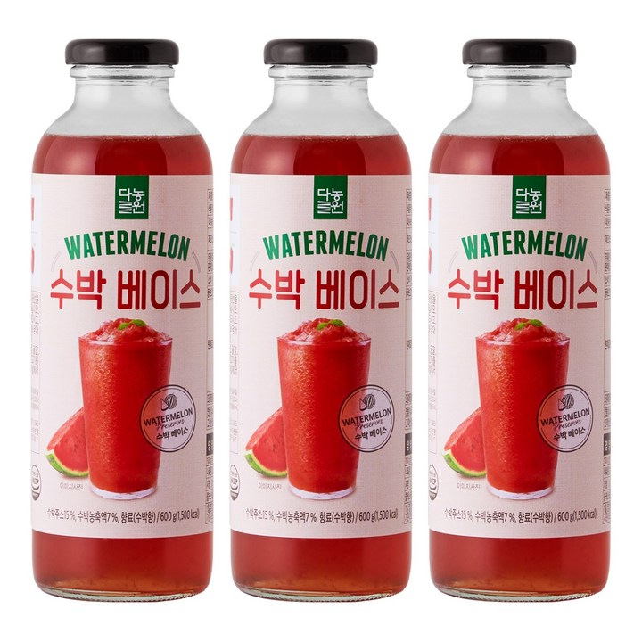 다농원 수박 베이스 음료, 600g, 3개