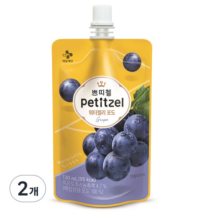 쁘띠첼 워터젤리 포도, 130ml, 2개