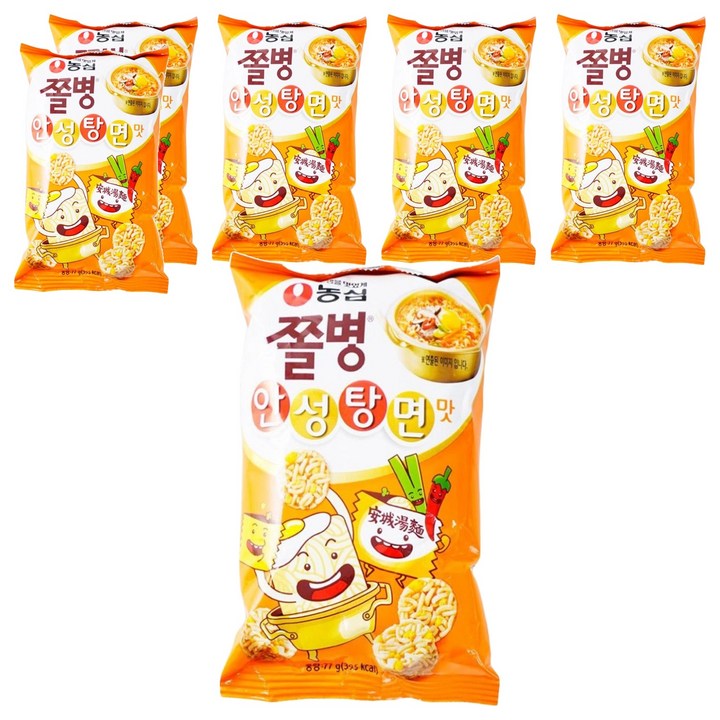쫄병스낵 안성탕면맛, 77g, 6개