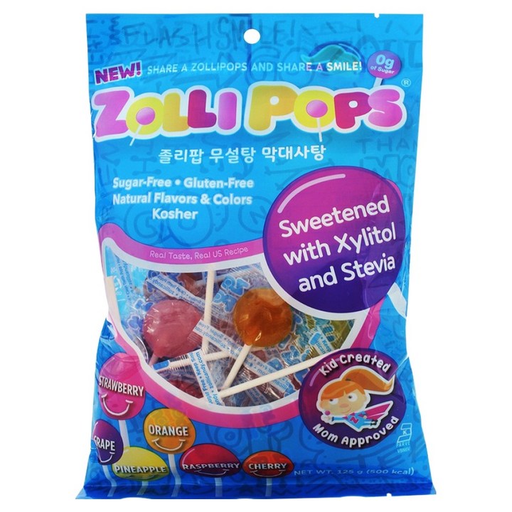 졸리팝 무설탕 막대사탕, 125g, 1개
