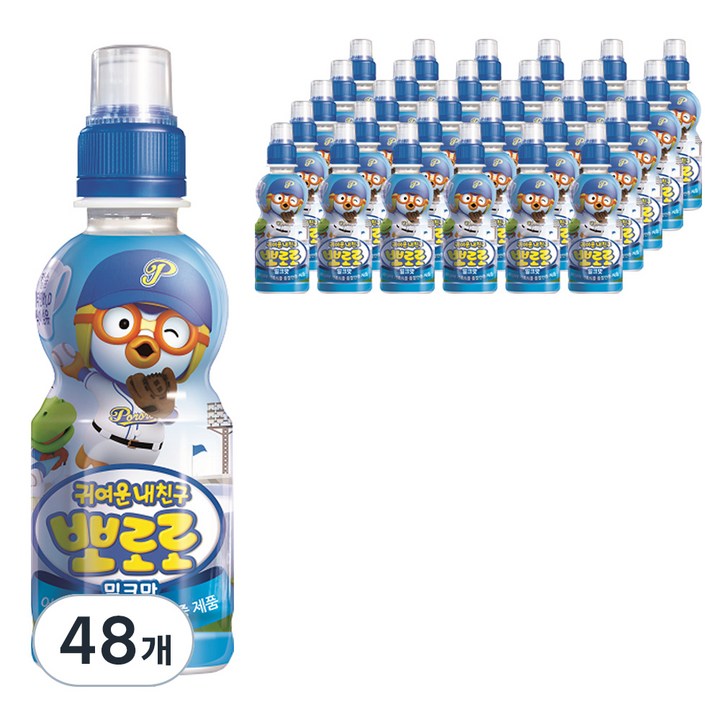 팔도 귀여운내친구 뽀로로 밀크맛, 235ml, 48개