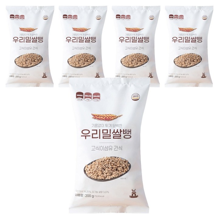 우리밀쌀뻥, 200g, 5개