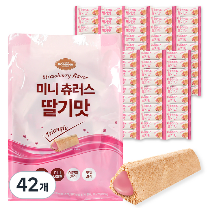 로마나 미니 츄러스 딸기맛, 42개, 200g