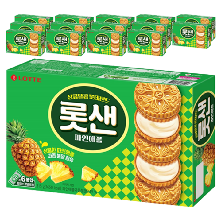 롯데웰푸드 롯데샌드 파인애플, 315g, 15개